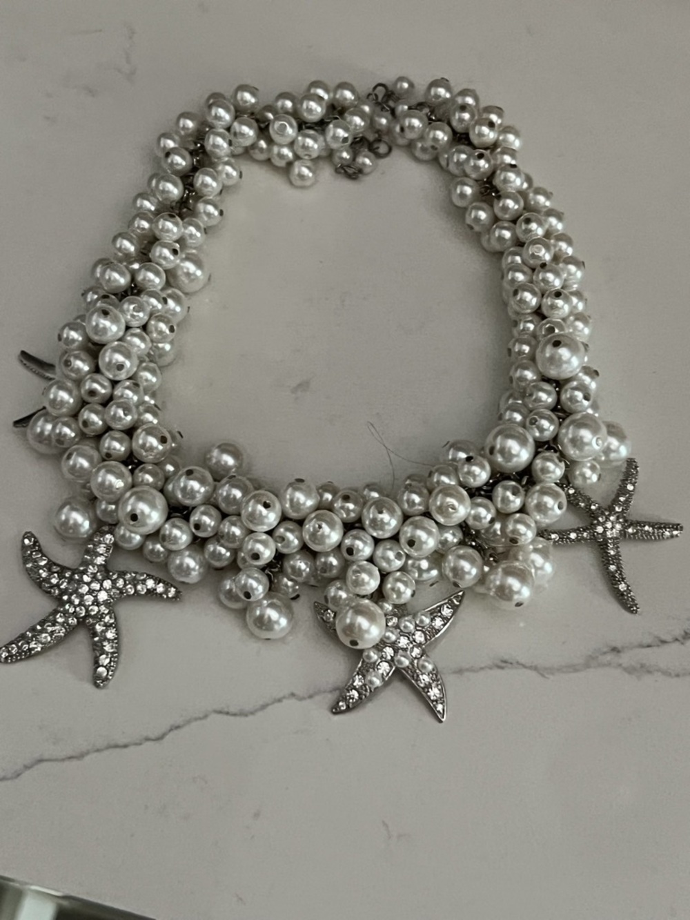 Beachy pearl statement necklace